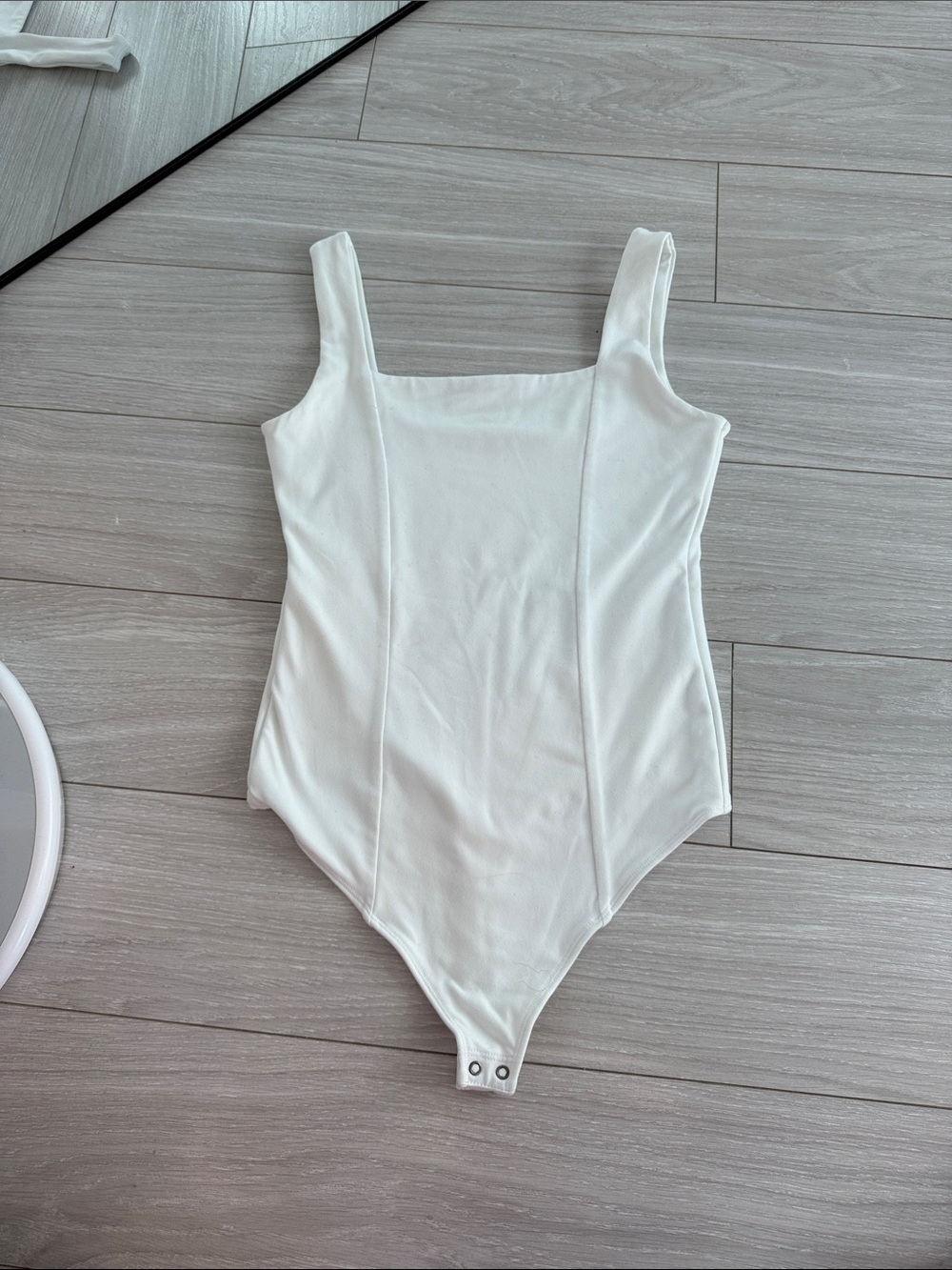 Abercrombie & Fitch White Square-Neck Bodysuit
